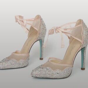 Betsey Johnson Iris Rhinestone Heels Size 7.5